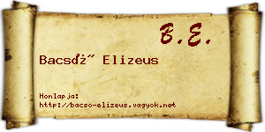 Bacsó Elizeus névjegykártya